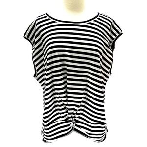 Gibson & Latimer NWT Navy‎ White Stripe Print Sleeveless Round-Neck T-Shirt XXL